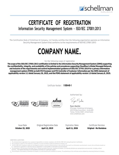 USA Florida certificate of registration Word and PDF template, version 2